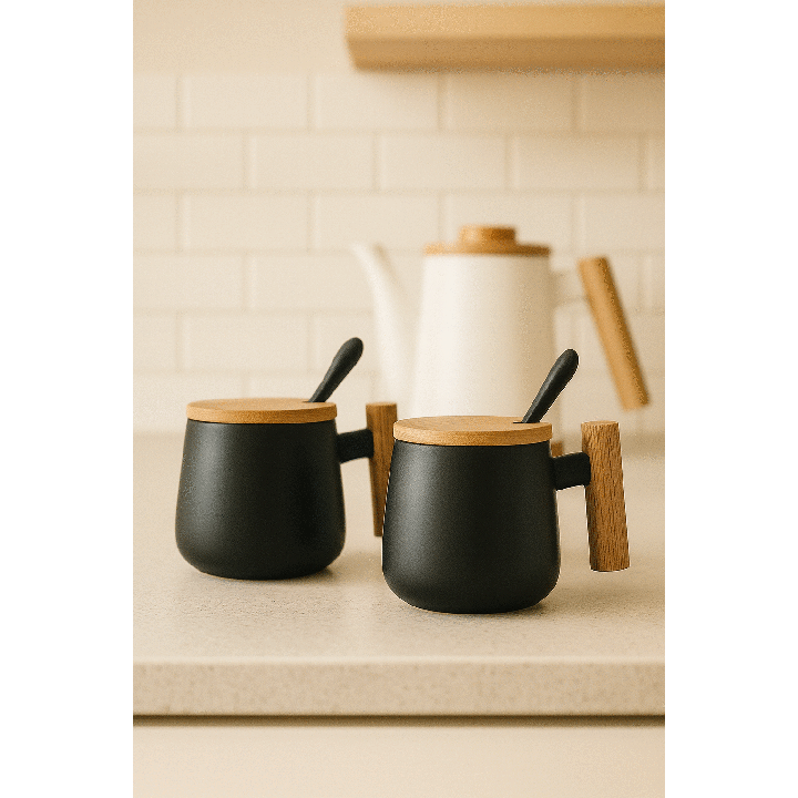 Juego Tazas Cerámica Nórdico (2 Unid)