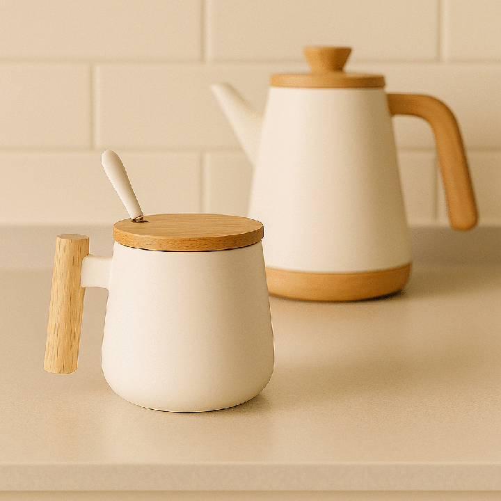 Juego Tazas Cerámica Nórdico (2 Unid)