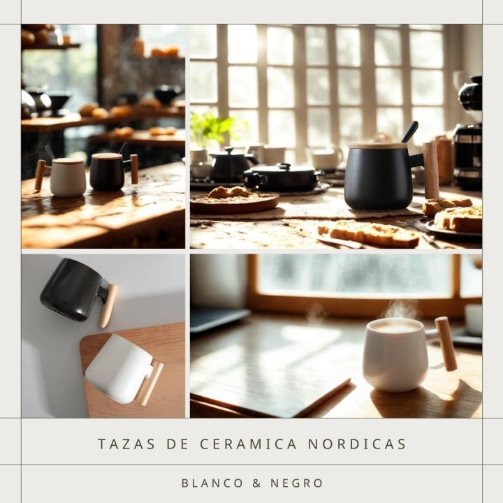 Juego Tazas Cerámica Nórdico (2 Unid)