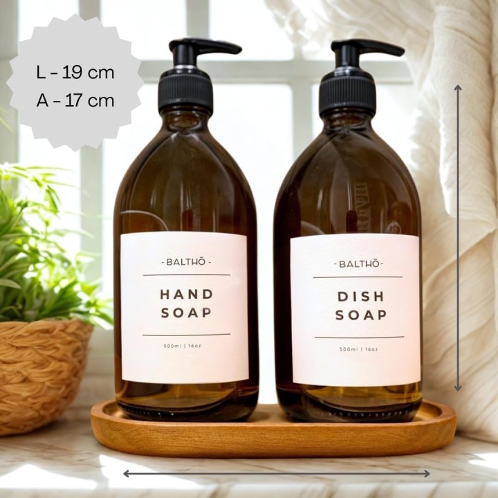 Set 2 Dispensadores Jabón Vidrio Ámbar