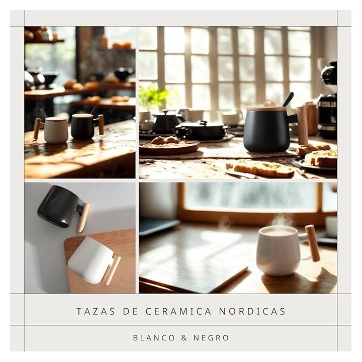 Juego Tazas Cerámica Nórdico (2 Unid)